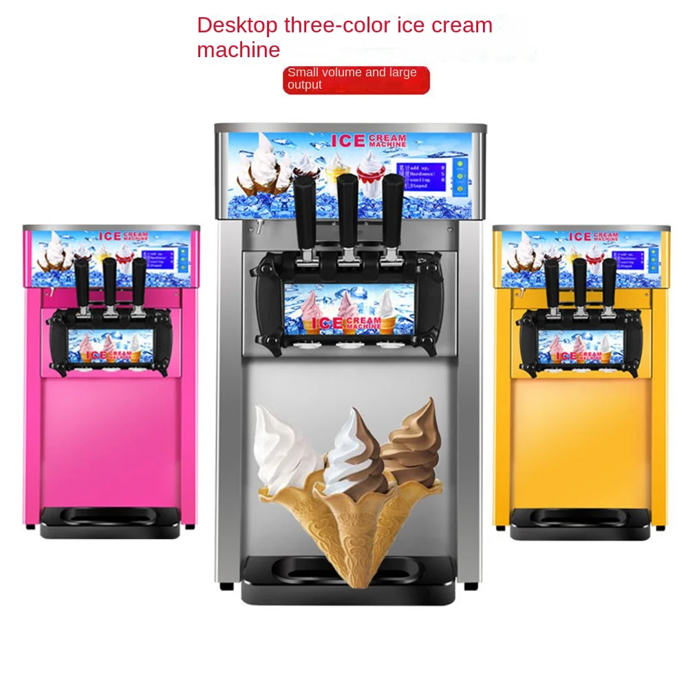 

Electric 220/110V Soft Ice Cream Machine with 3 Different Flavors Fruit Freezer Hard Mixing Ice Cream Making Machine