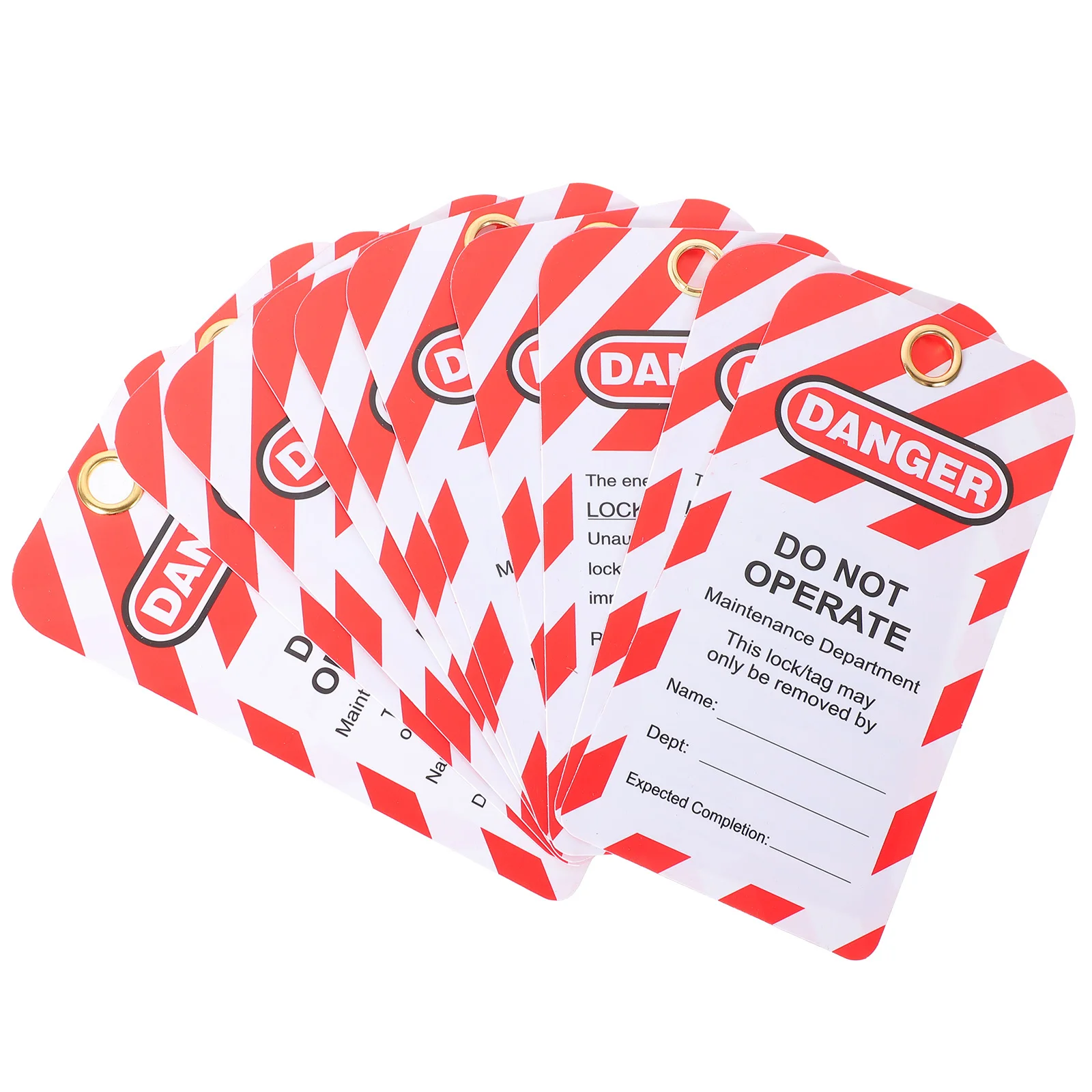 

10pcs Warning Lockout Tags For Equipment Repair Plastic Safety Tags Do Not Operate Factory Workshop Hazard Alert Signs