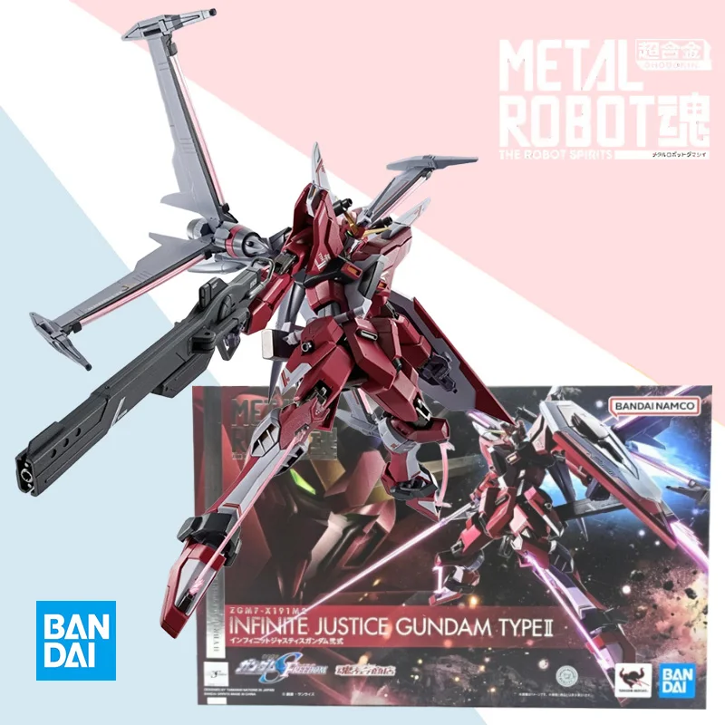 

Original Bandai METAL ROBOT ZGMF-X121M2 INFINITE JUSTICE GUNDAM TYPE 2 movable assembly model ornaments collection gift toy