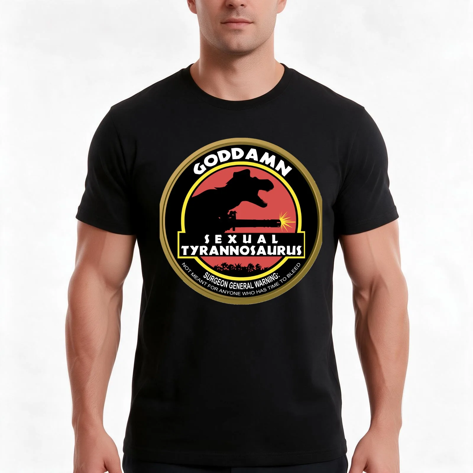 Sexual Tyrannosaurus T-Shirt Summer Casual Cotton Tee Oversized Streetwear Tops Vintage Graphic Print Loose Fit Short Sleeve
