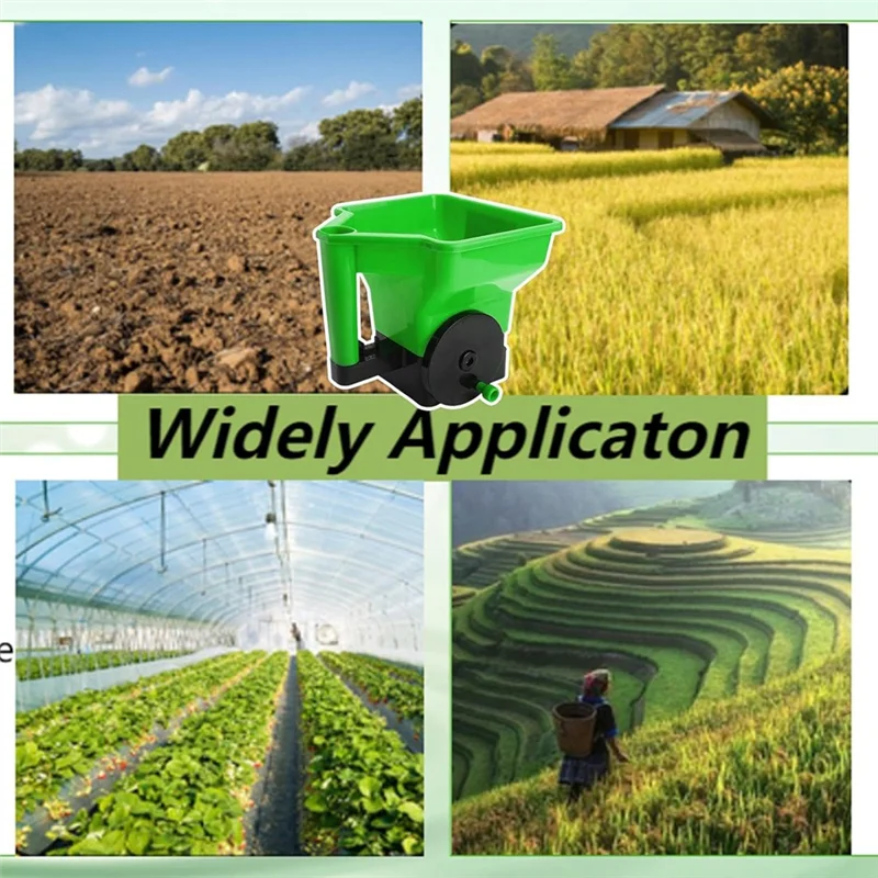 

L56A-Ручной разбрасыватель для посадки, многоразовый разбрасыватель садовых принадлежностей, портативный разбрасыватель газона объемом 3 л, ручной зеленый разбрасыватель