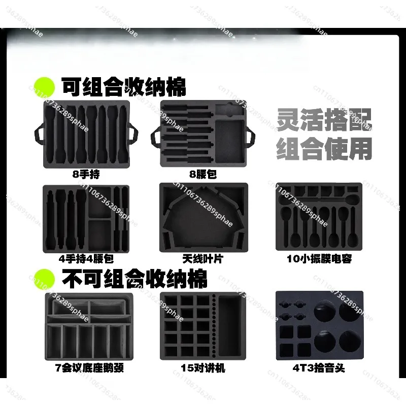 801 Combination Storage Box 8 Microphone 8 Fanny Pack Microphone, Headset Earphone Performance Suitcase