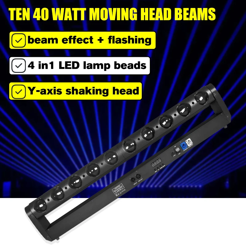 Wholesale 10*40W 10 Eyes RGBW LED Beam Moving Head Light for Night Club Bar DJ Disco Led Beam bar Light