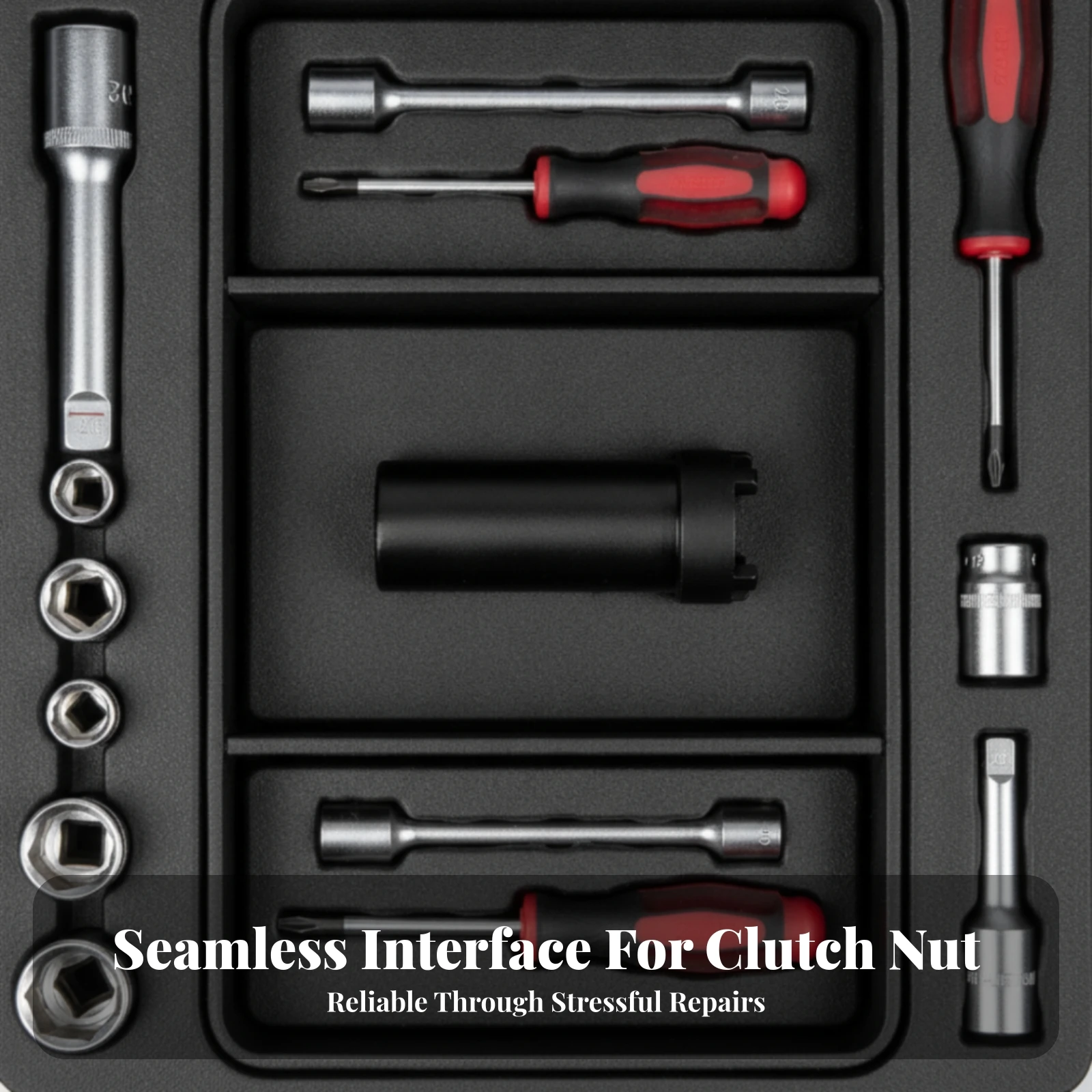 Motorcycle Clutch Tool with Four Lugs Heavy Duty Clutch Spanner Socket Lock Nut Tool Rust-Resistant Aftermarket 2