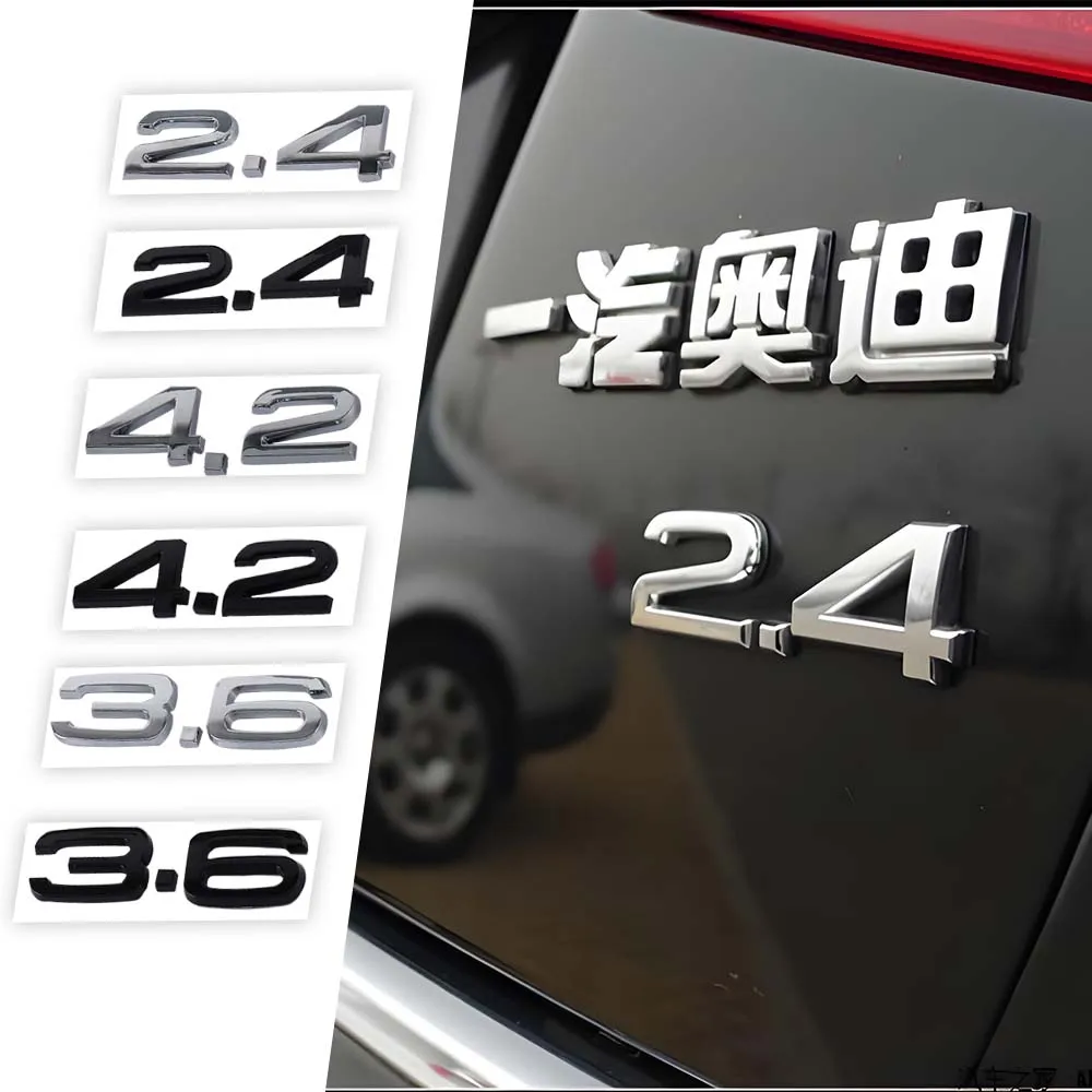 1PCS ABS Car Logo Letter Sticker Rear Bumper Tail Door Trunk Sticker Center Cover For Audi Sline A3 8V A6 B5 A8 Q2 Q3 Q4 Q5 8P S