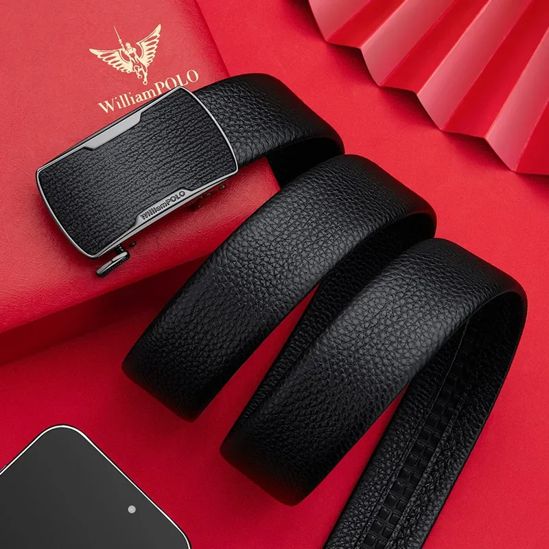 Men Belt Luxury Fashion Youth Pants Trend Genuine Belts Automatic Buckle Pure New Leather Belt Mens for Man Cow