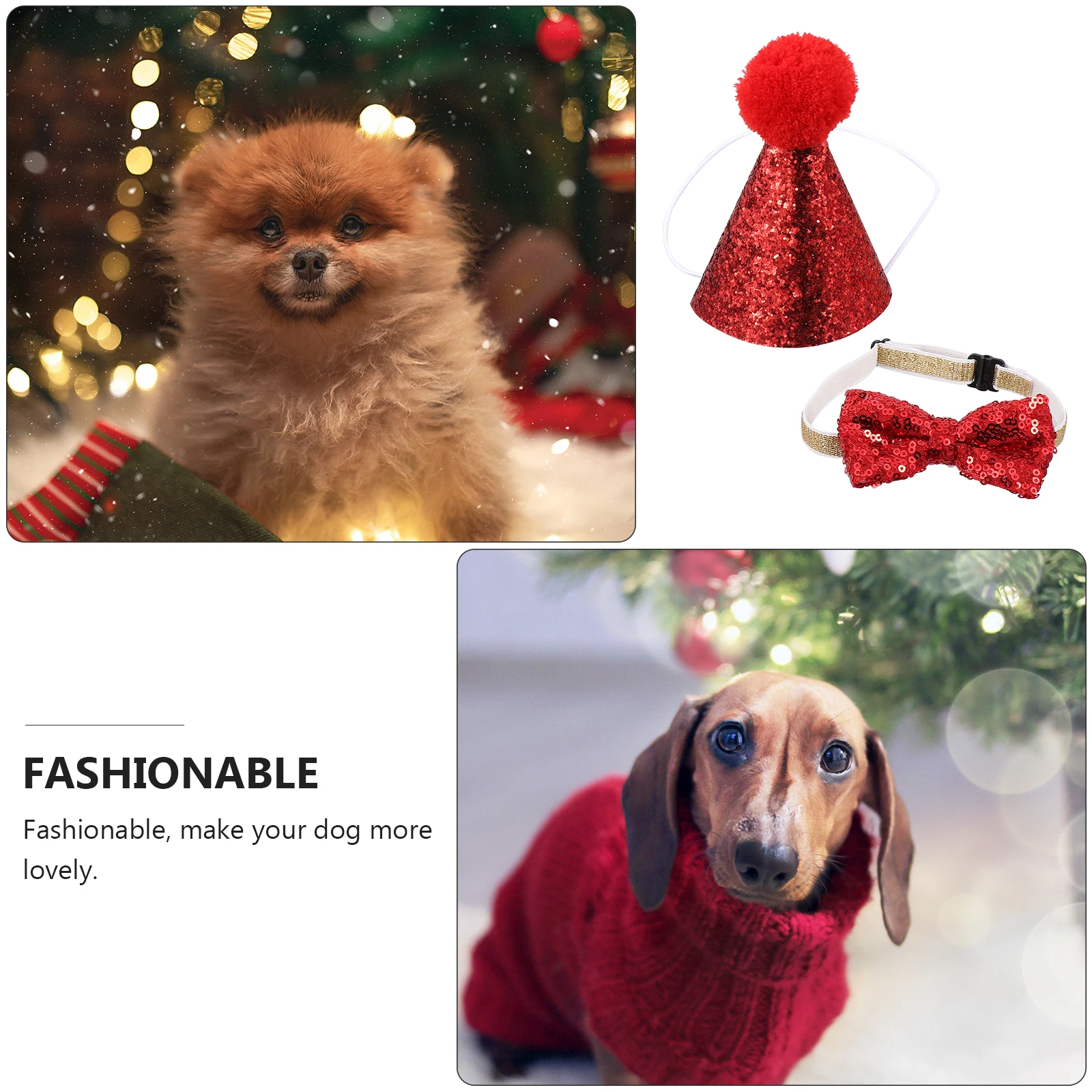 

Christmas Costume Dog Accessories Red Hat Unique Collar Design Easy On Off for Large Medium Dogs Xmas Pet Supplies Cosplay Puppy