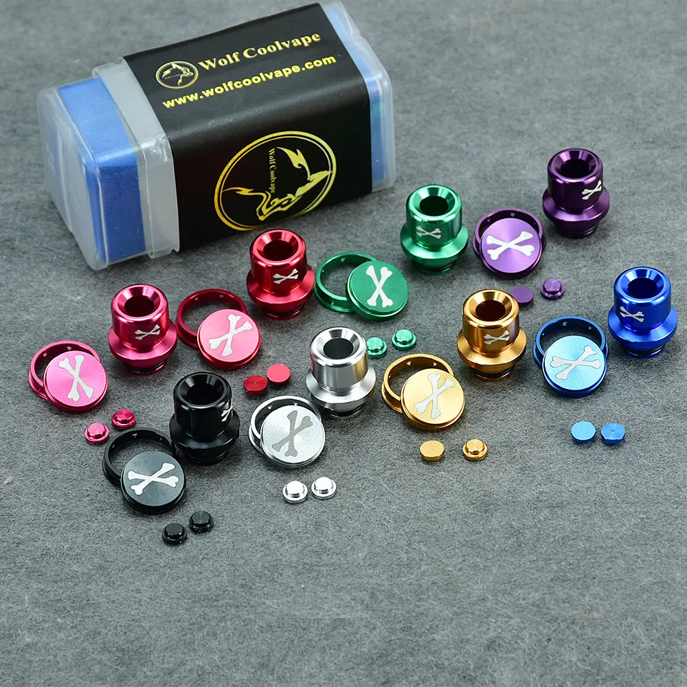 Wolfcoolvape-Juego de botones de punta de goteo 510 mission v1, punta de goteo para dotMod dotAIO V2, material de aluminio
