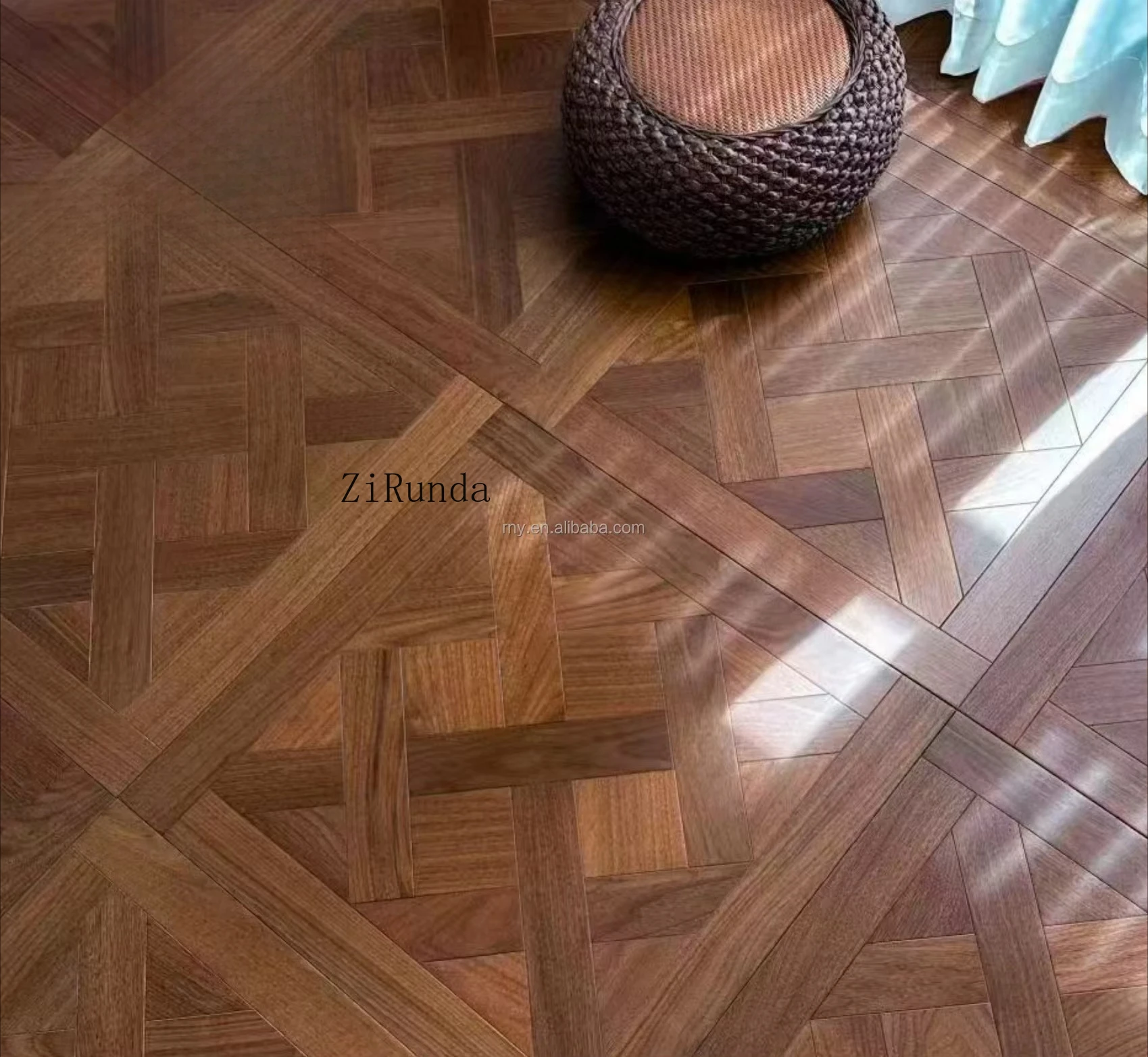 نسخة مخصصة عالية الجودة لوتس وحدات البلوط الجوز خشب الساج أرضية الباركيه الفاخرة