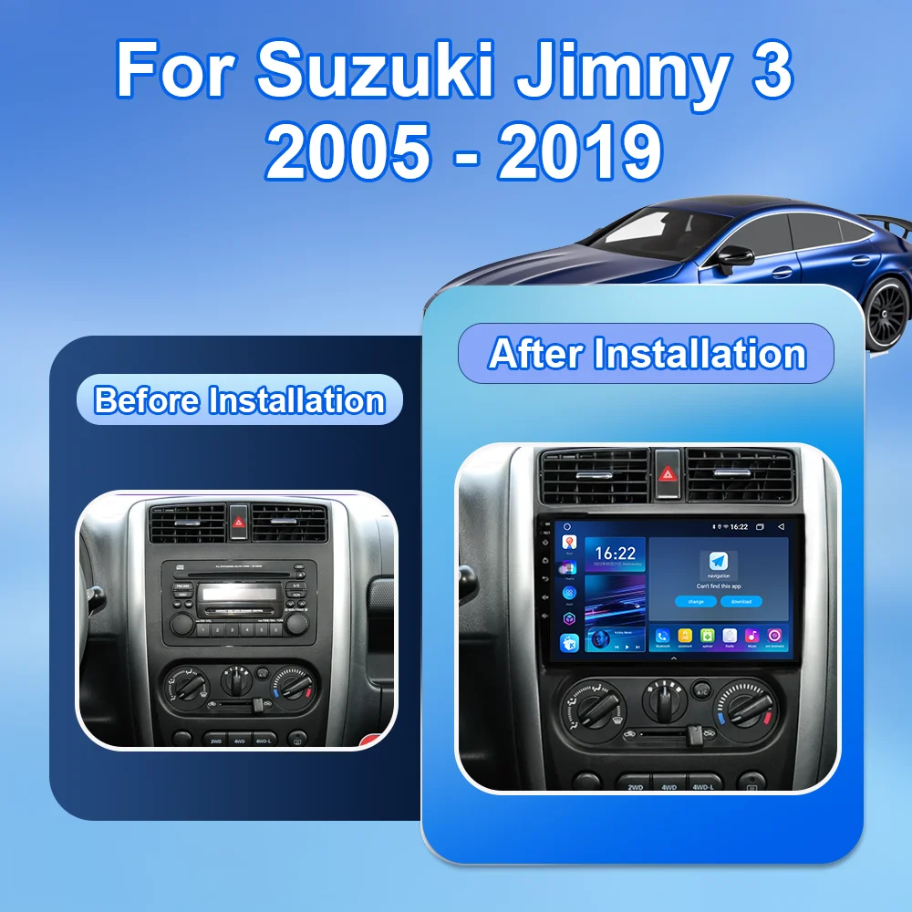 Android 16 Car Radio Stereo For Suzuki Jimny 3 2005 -2016 2017 2018 2019 Auto Wireless Carplay Car Multimedia Video Player WIFI