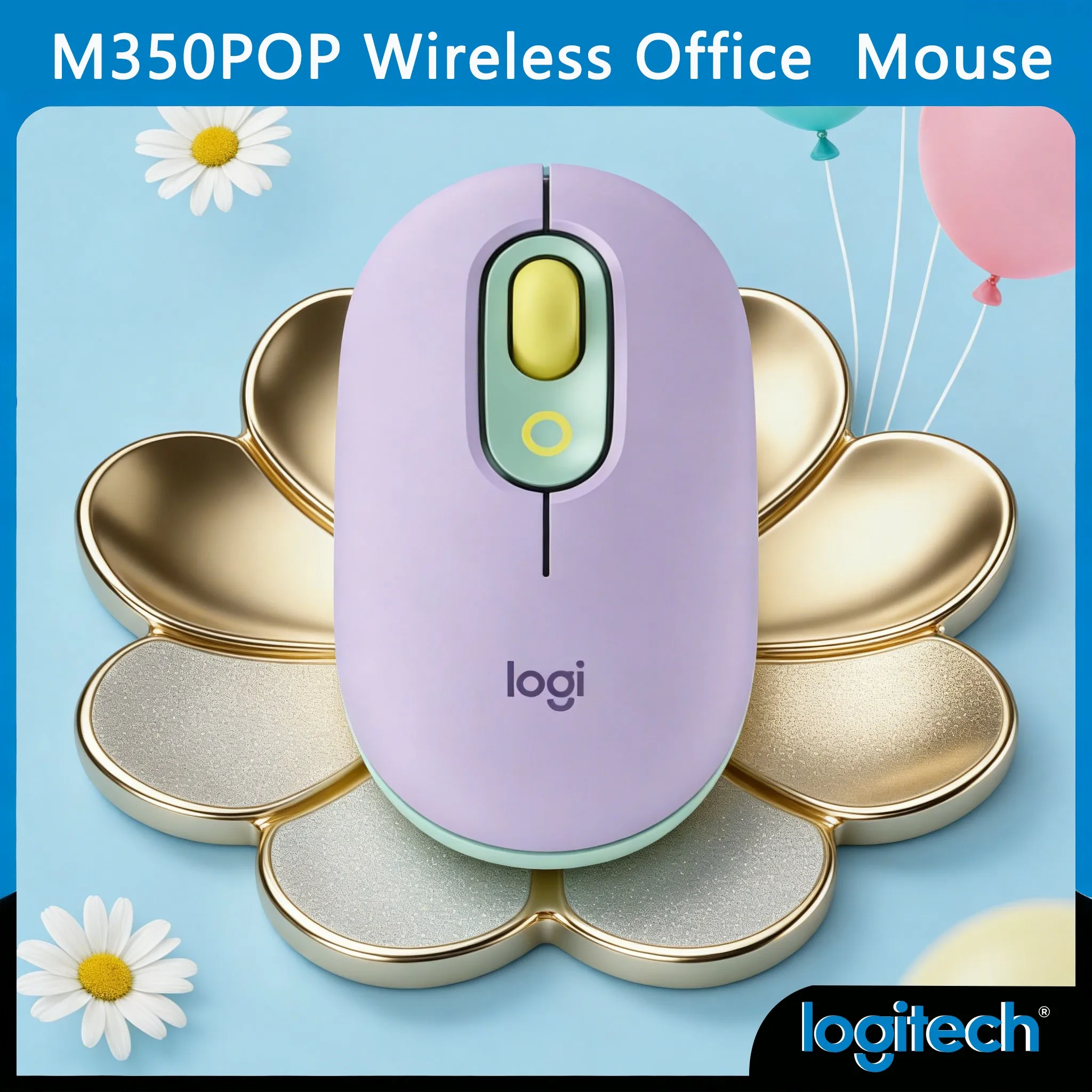 

Беспроводная мышь Logitech M350 POP Slim, ультрапортативная для путешествий
