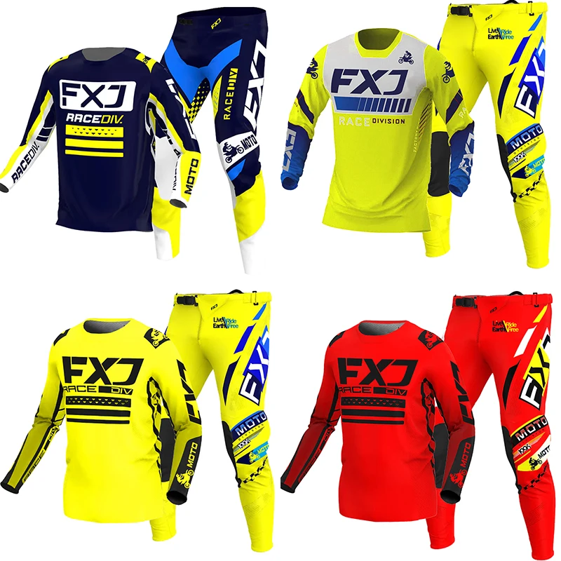 

NEW 2025 FXJ enduro motocross gear set mx jersey pants blue motorbike clothing mtb carracing suit Off Road equipment