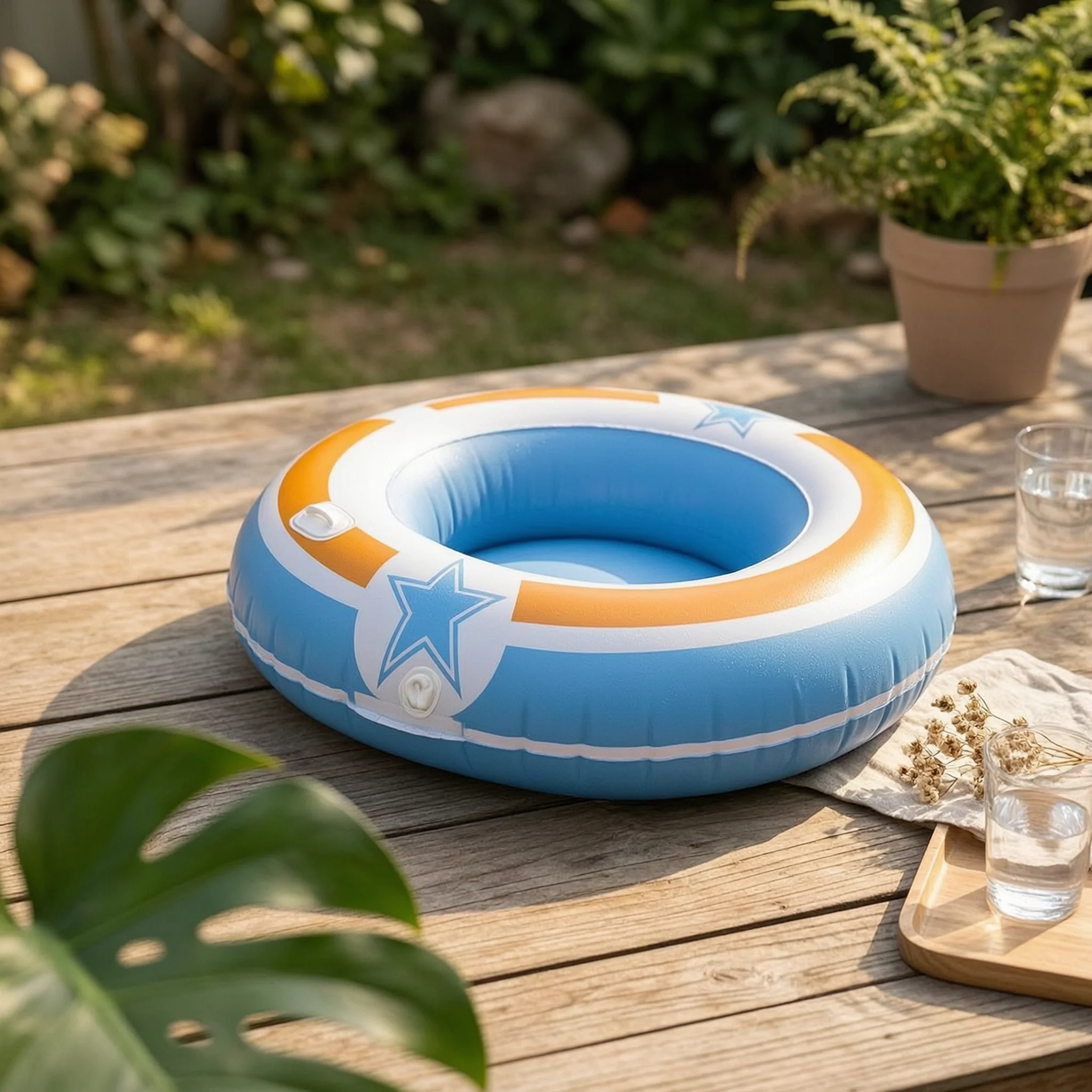 Inflatable Boat Raft Backrest PVC Buoyant Vessel Boat Heavy Duty PVC Raft Raised Seat Water Craft Grab Handles