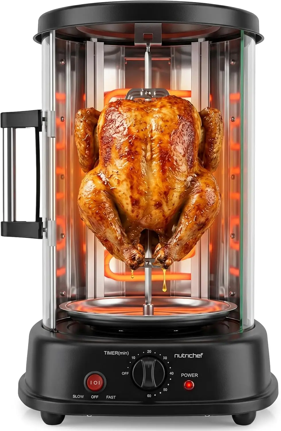 Vertical Rotating Countertop Oven - Rotisserie Shawarma and Kebob Machine with Stain & Heat Resistant Door, Energy Efficient, In
