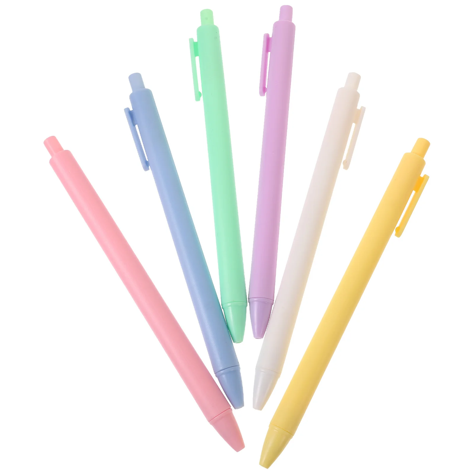 6Pcs Press Type Simple Gel Pen Smooth Writing Comfortable Grip for Students School Office Multifunctional Portable Student Gel