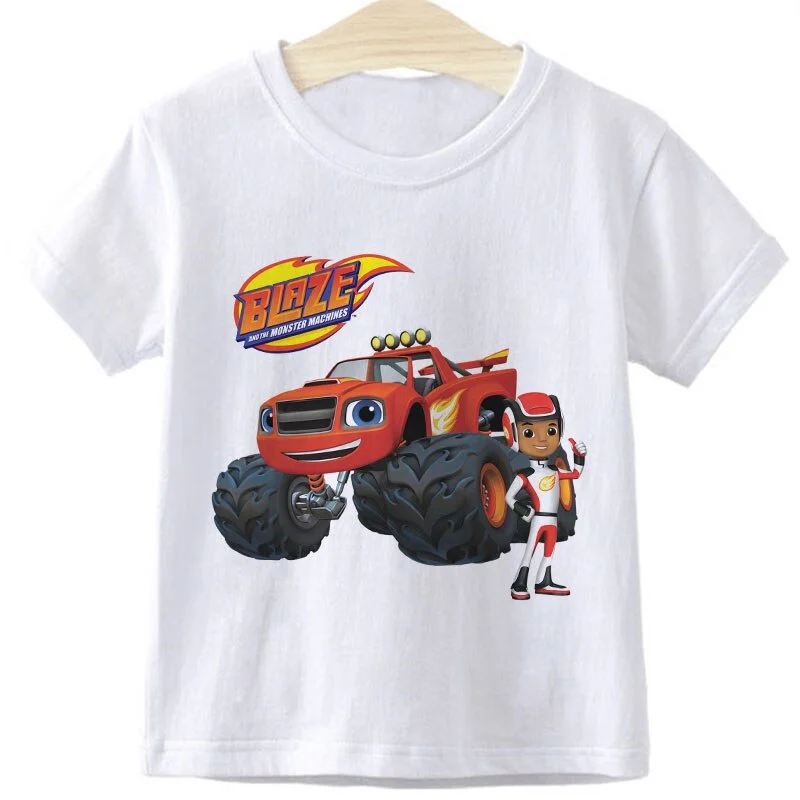 

Blaze And The Monster Machines Fire Machinery Sister Fashion Summer Boy Graphic T-Shirt Baby Shirt Happy Birthday Gift Girl Top