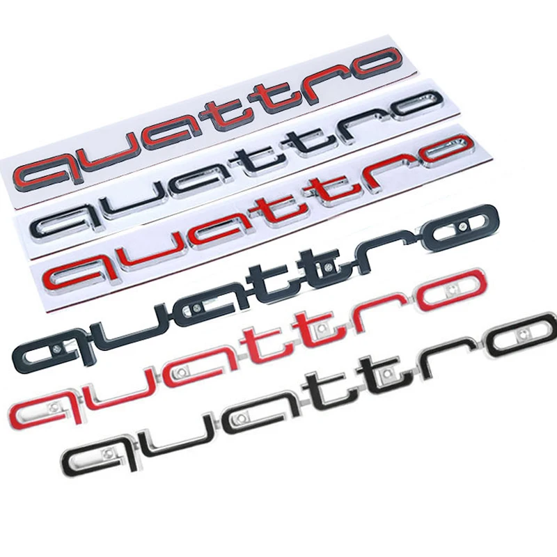 

ABS Car Exterior Front Grille Emblem for Audi Quatrro Logo A6 RS4 RS6 A7 A8 Q3 Q5 RS7 A3 A4 A5 Q7 RS3 RS5 Badge Accessories