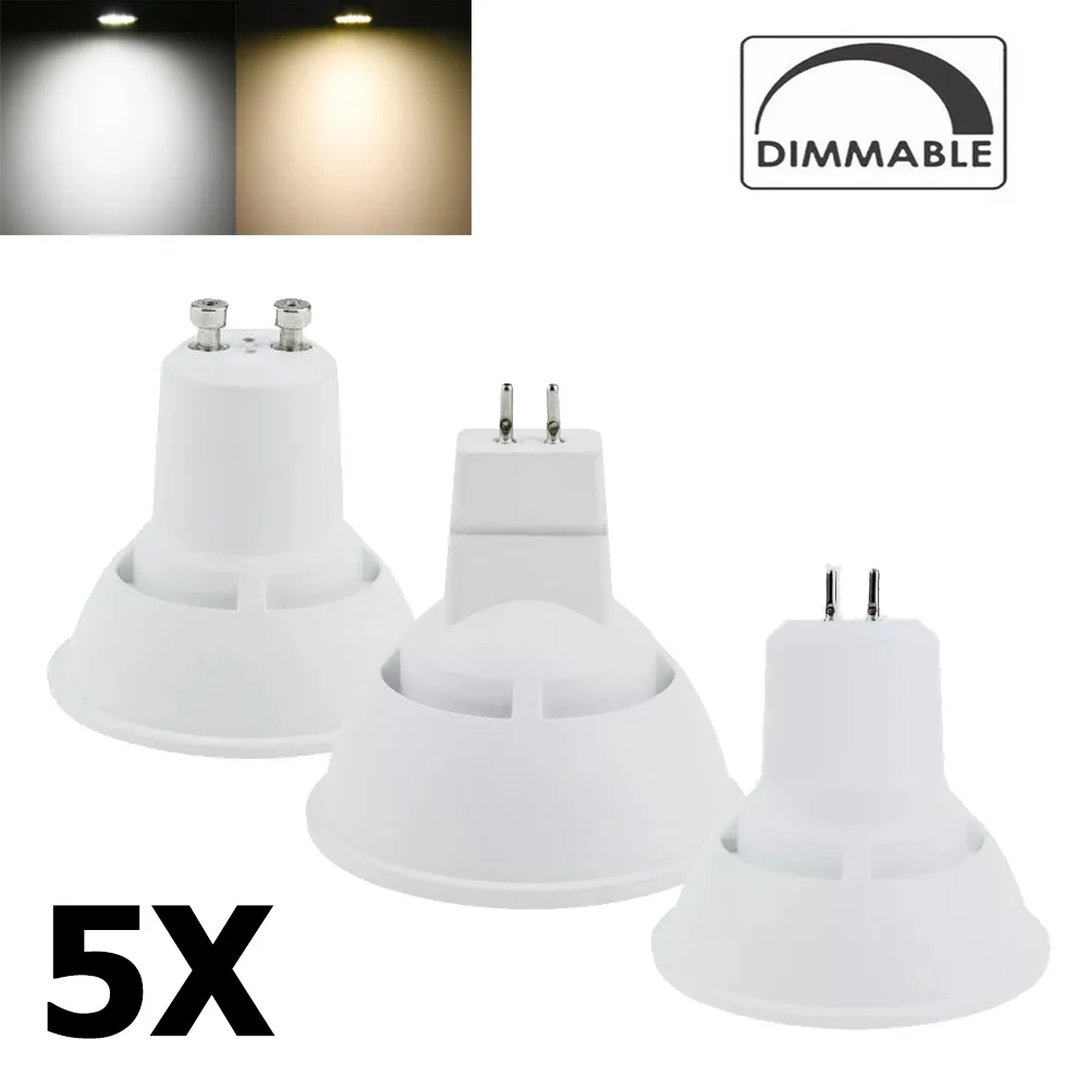 

5PCS LED Spotlights Dimmable 220V GU10 MR16 GU5.3 10W 3000K-6500K White Light Lamp Super Bright Downlight for Home Decoration