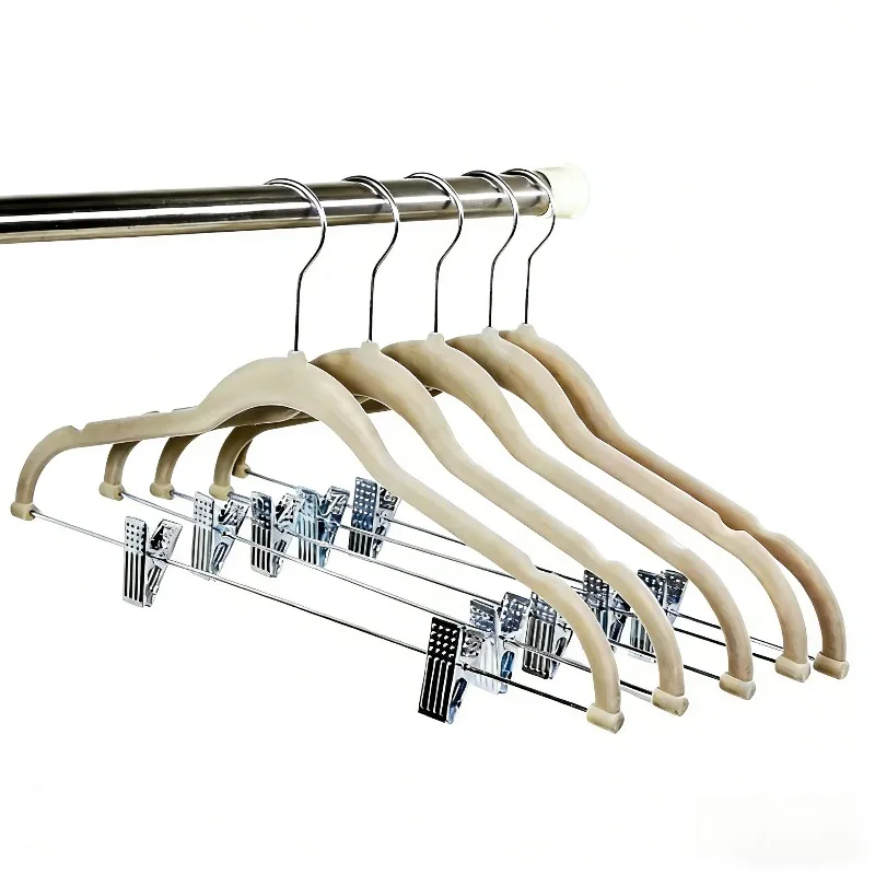 5Pcs Coat Hangers Anti-slip Clips for Pants Racks Trousers Clothing Display Drying Rack Wardrobe Storage Hangers Organizer