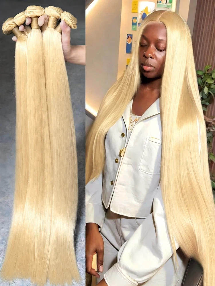 

613 Human Hair Bundles Straight Blonde Bundles Unprocessed 12A Grade Vietnamese Virgin Human Hair 613 Hair Extensions for Women