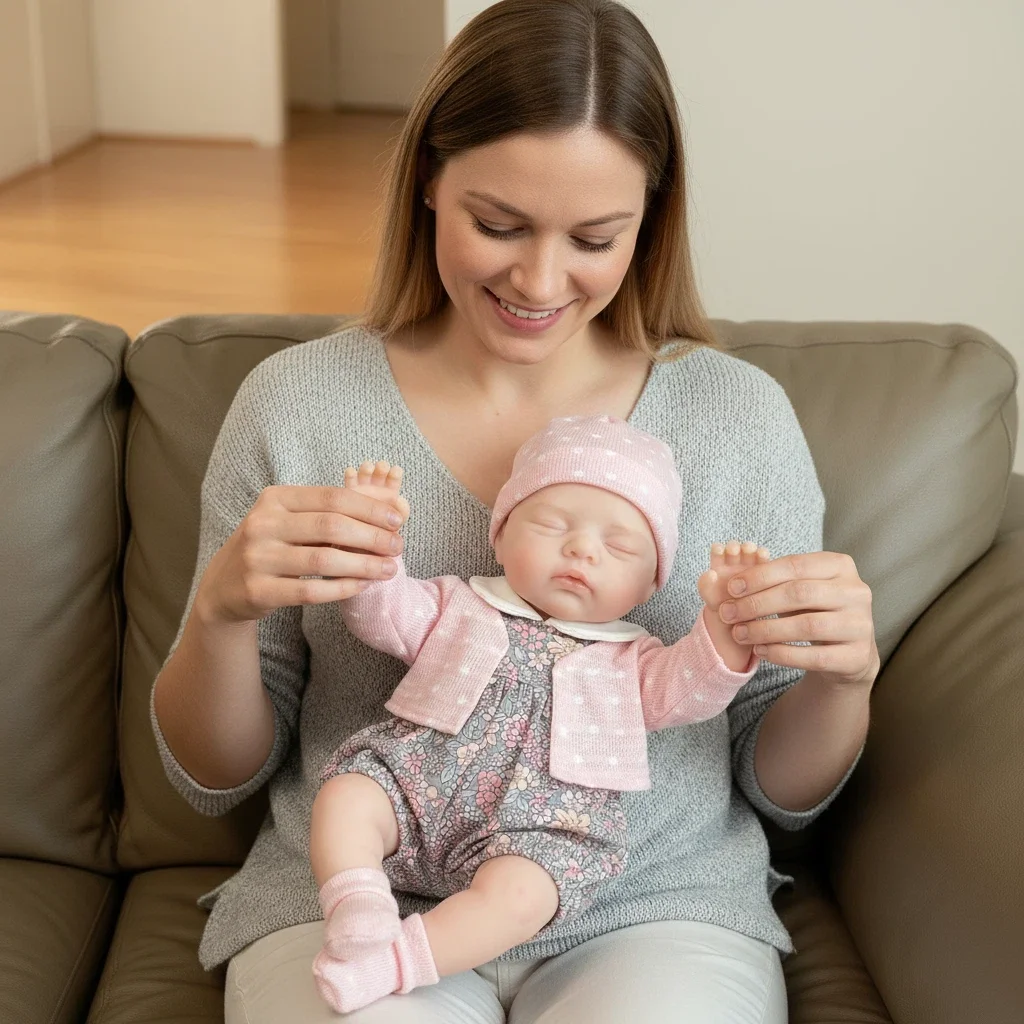 NPK 12inch Irys Squish Doll Full Solid Silicone Flexible Elastic Super Soft Cute Small Size Lifelike Reborn Bebe