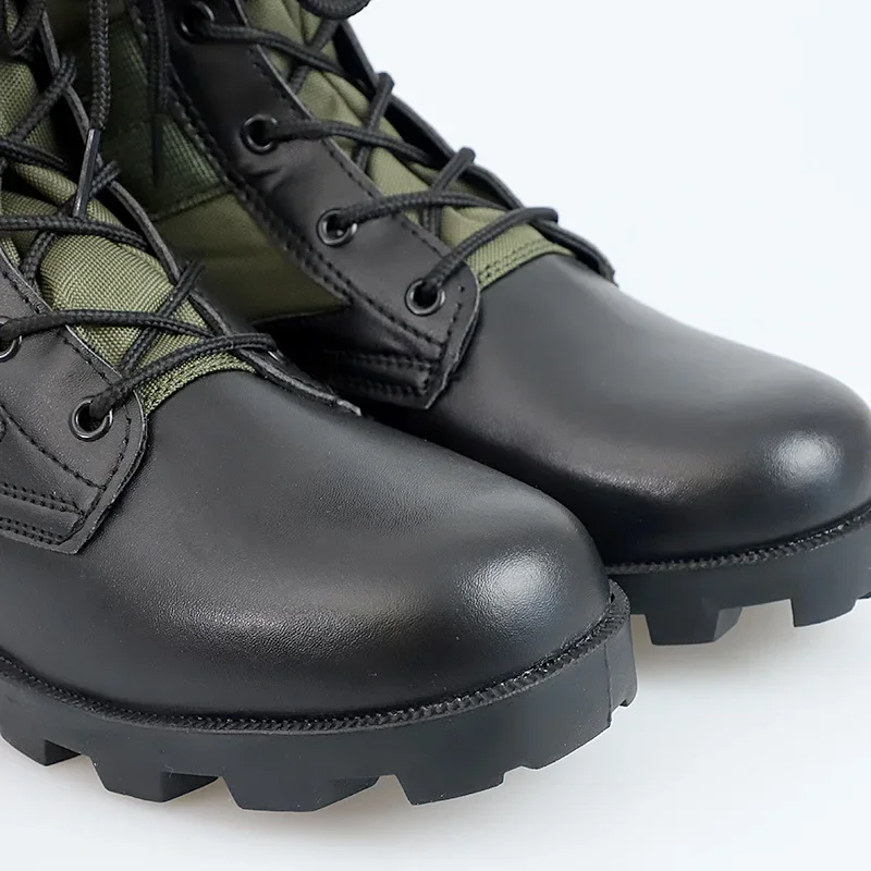 Sepatu Bot Pria Baru 2025 Sepatu Luar Ruangan Tahan Air Berenda Musim Dingin Sepatu Bot Pergelangan Kaki Gurun Tempur Taktis Kamuflase Kanvas Sejuk