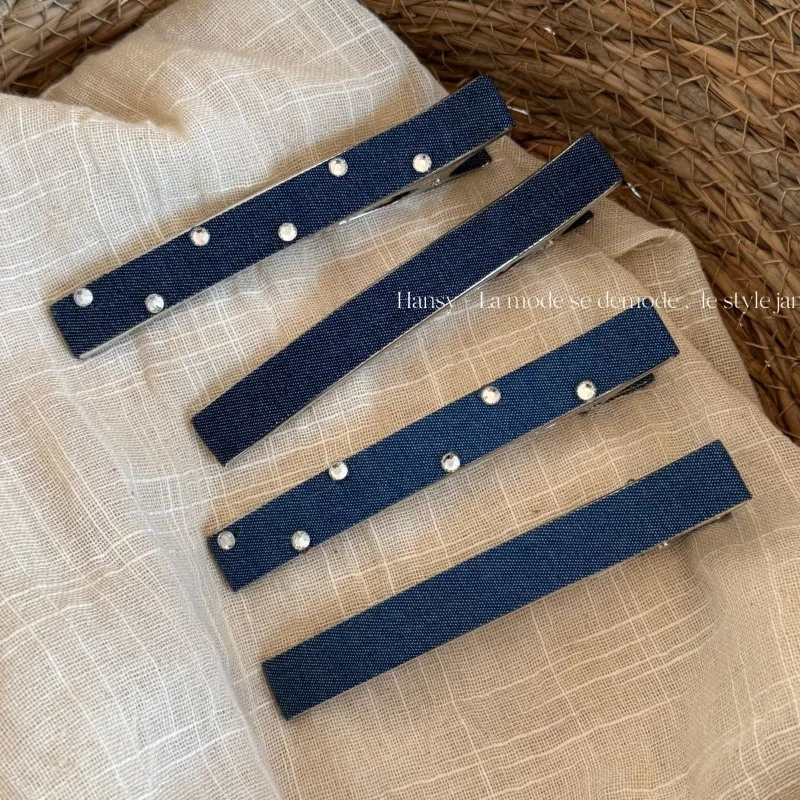Retro Denim Duckbill Clip Barrettes Casual Comfy Bangs Side Hairpin Elegant Headwear Accessories