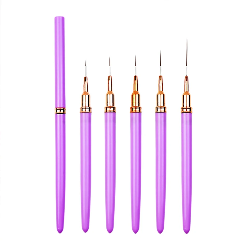 5pcs Nagel bürste Nail Art Liner Pinsel Set 3d Tipps Linie Streifen DIY Zeichenstift UV Gel Pinsel Mal stift Maniküre Werkzeuge