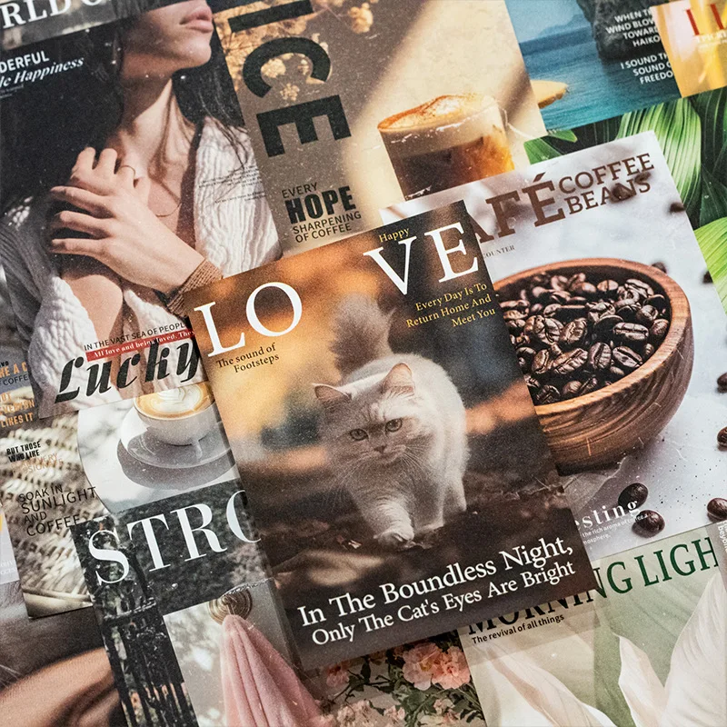 Mr.Paper 30Pcs/Bag Vintage Theme Material Sticker Book Magazine Collection Series for Journal Scrapbook Album DIY Craft Decor