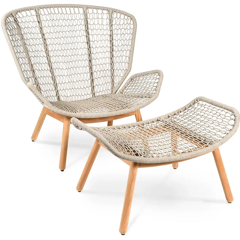 Outdoor balcony single sofa chair, outdoor garden waterproof rattan sofa