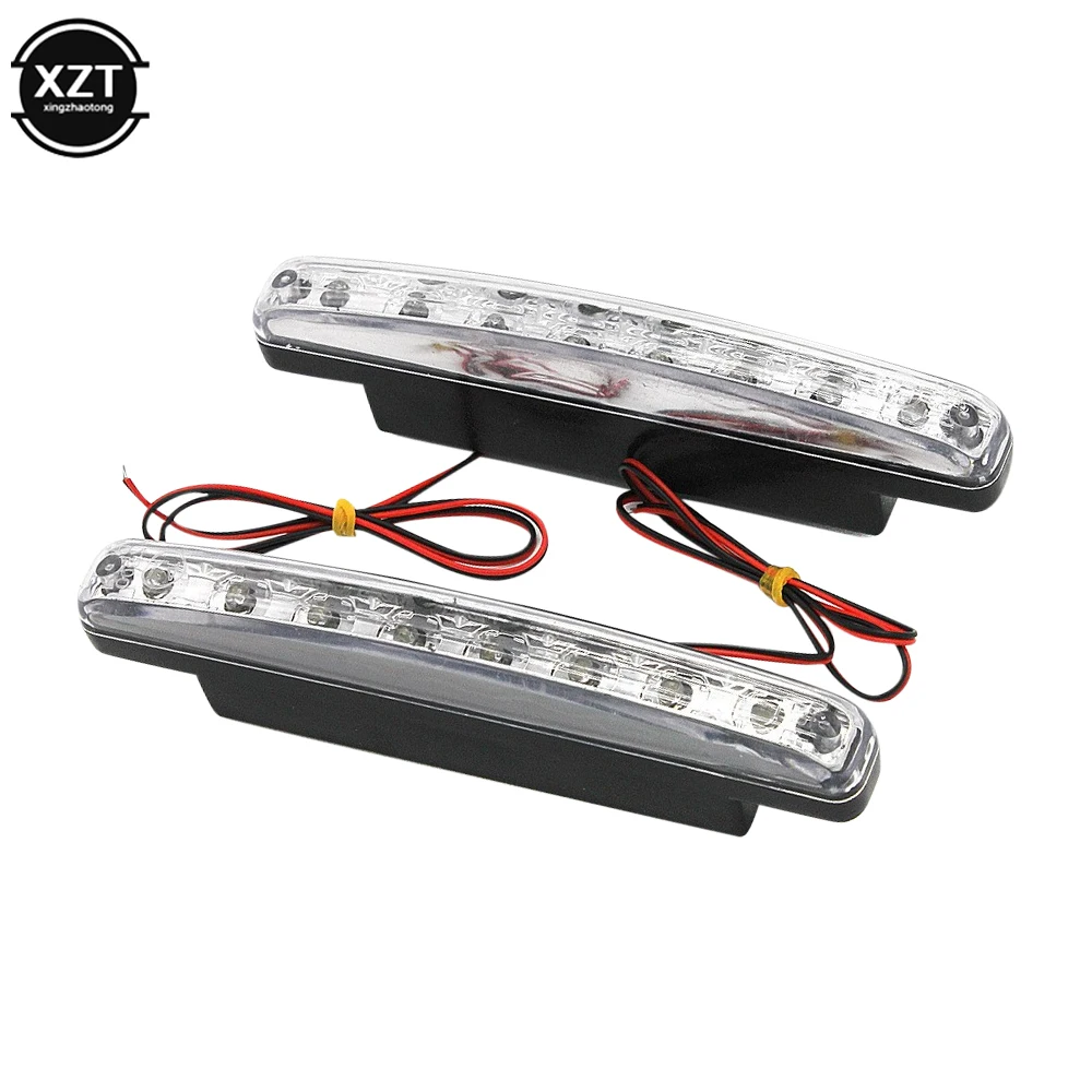 2Pcs 8 LED Daytime Running Light Cars DRL The fog Driving Daylight Head drl lamps For Automatic Navigation Singnal Lamp NEWEST