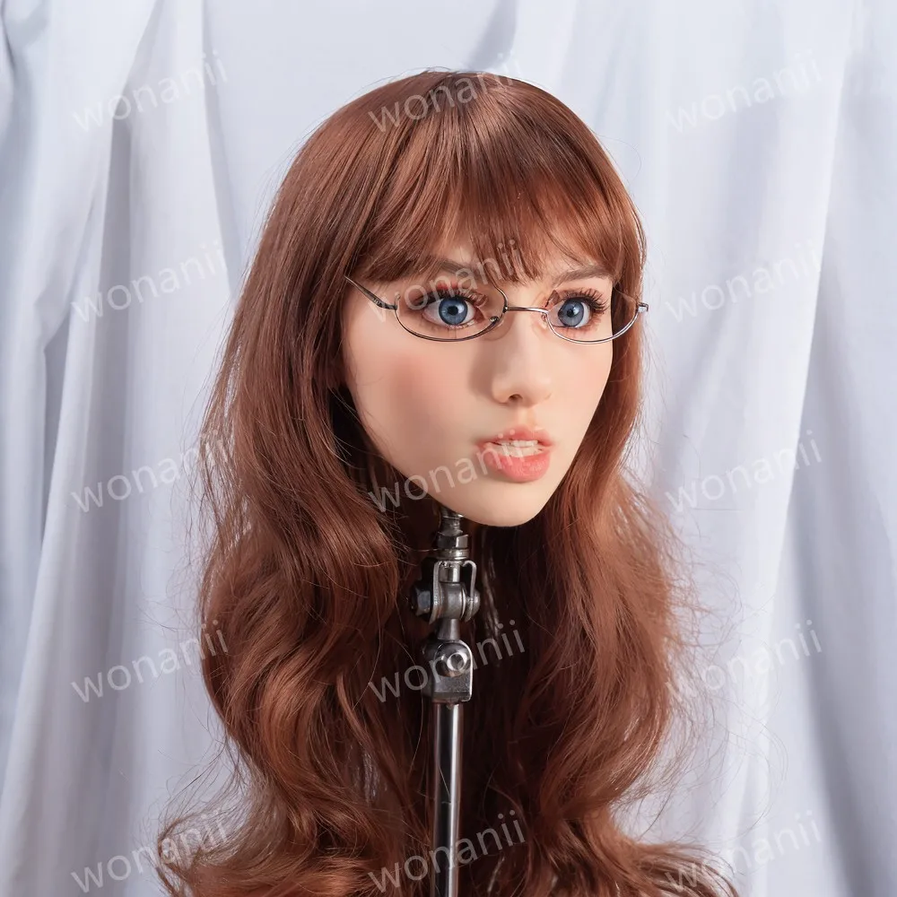 تصفيف الشعر لشخصيات الرسوم المتحركة، تعرض نماذج الرأس الأنثوية، إرسال قطع الشعر بشكل عشوائي، واقعية للغاية، مادة TPE، ناعمة