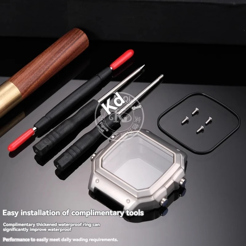 For Casio AE1200 case mod kit modification all metal case 3299 AE-1200 bezel glass waterproof stainless steel black silver