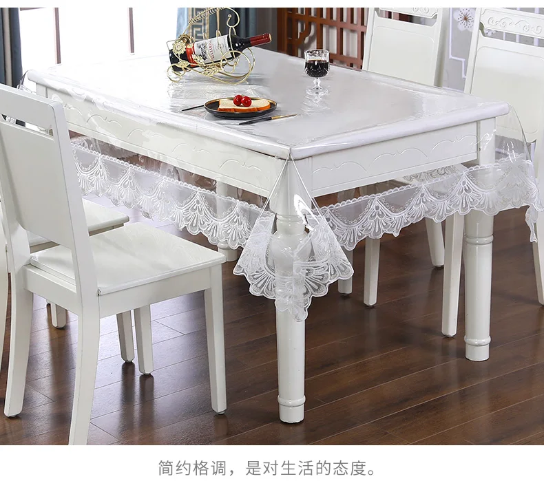 PVC Waterproof Transparent Tablecloth Soft Glass Table Protector Living Room Dining Table Coffee Table Protector Home Decoration