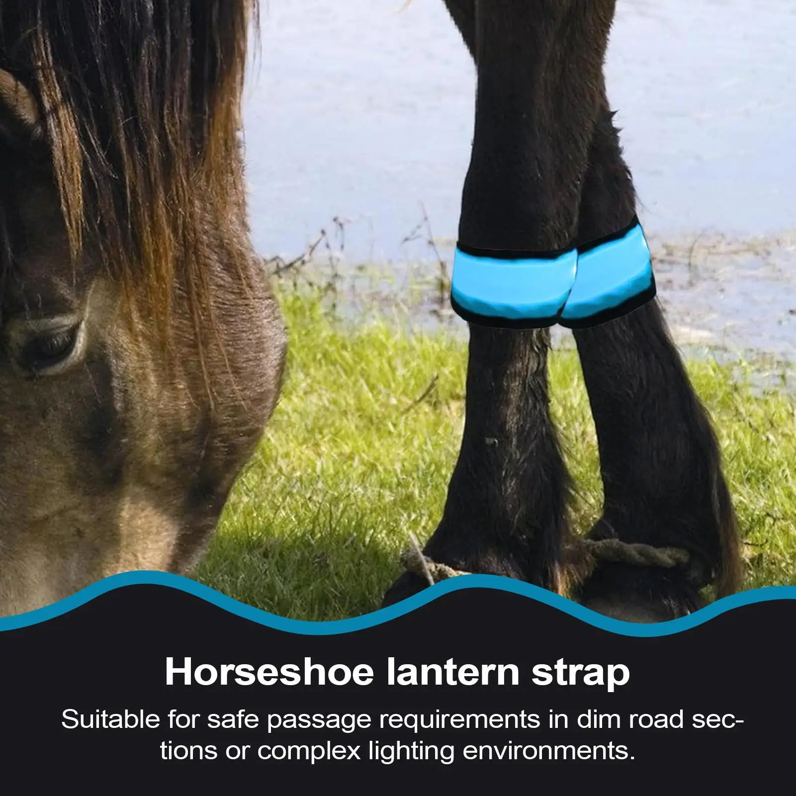 أربطة الكاحل الحصان 4 قطع معدات السلامة 4 طرق أربطة القدم الحيوانية لركوب الليل درب الطريق موكب مزرعة كشك مزرعة مستقرة