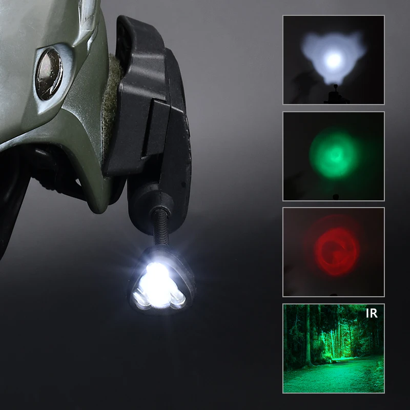 Mpls Tactical Helmet Light Charge 4 Modes Green Red IR Laser Lamp Airsoft Fast Helmet Energy Saving Hunting Equipment