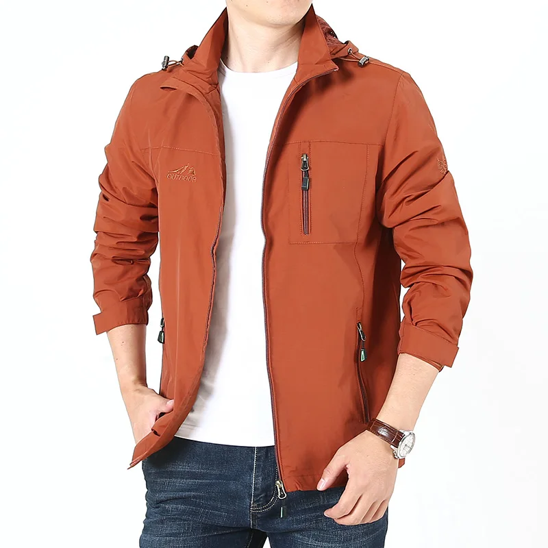 Men's Jackets Waterproof Military Hooded Jacket Windbreaker Outdoor Camping Sports Elastic Coat Male Clothing Thin Overcoat