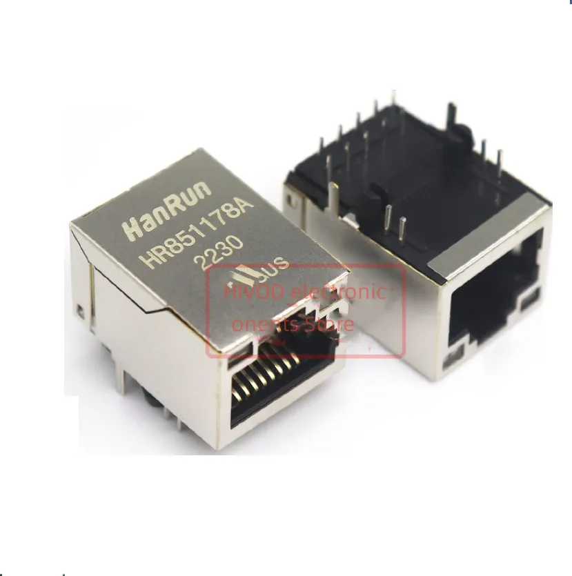 2PCS HR851178A RJ45 with lamp, built-in transformer, network interface socket HR851178, brand new