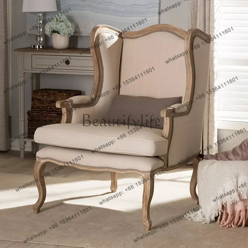 

yj58 French retro living room sofa chair small apartment balcony leisure chair