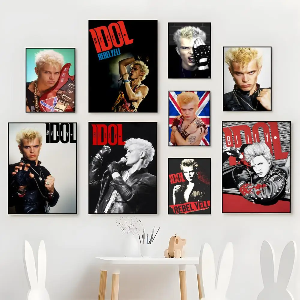 Rebellious Iconic B-Billy Idol Poster Premium For Living Space Home Bar Cafe Wall Decor & Gift
