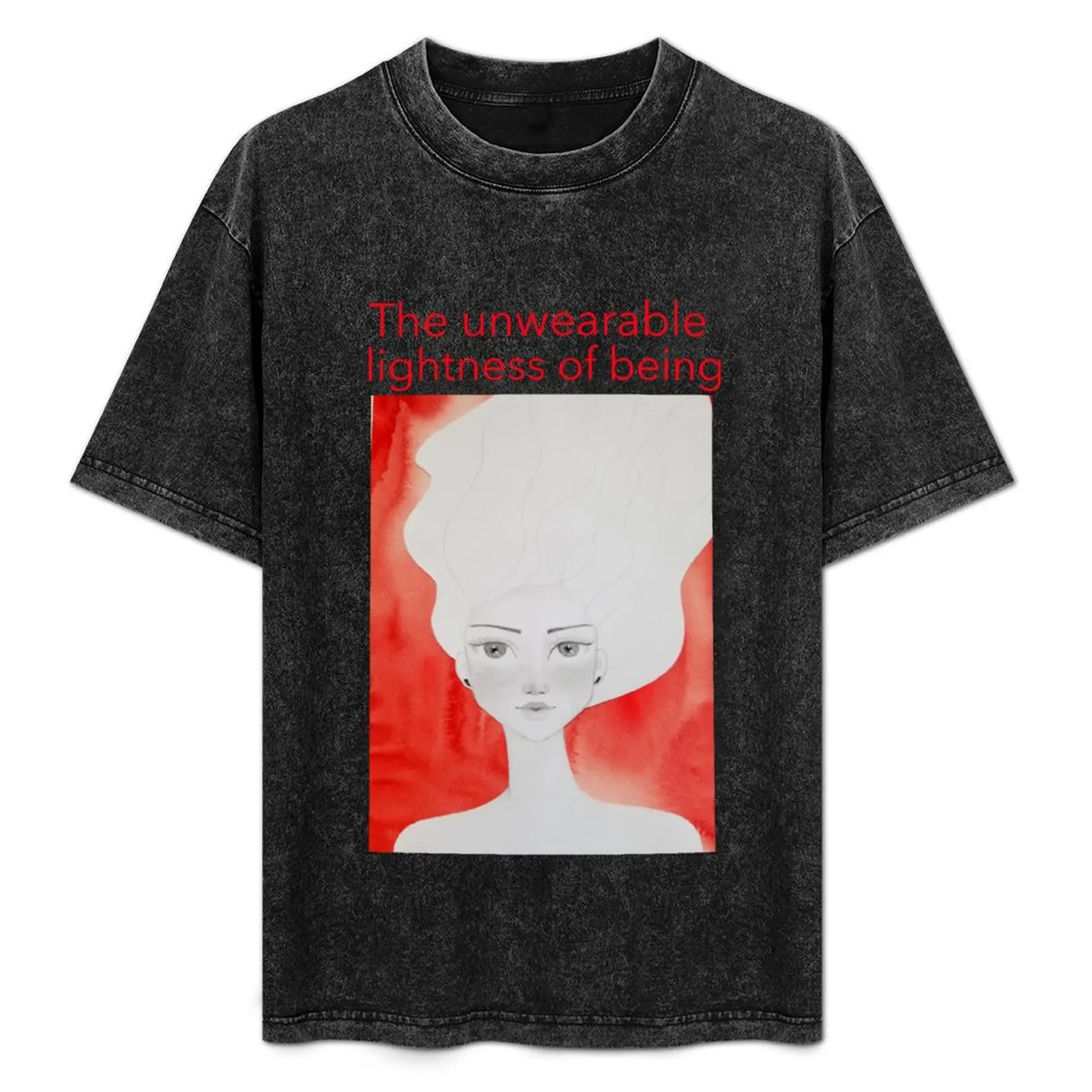 The unwearable lightness of being - beautiful female face drawing by CoolCleverCute T-Shirt tops vintage t shirt men