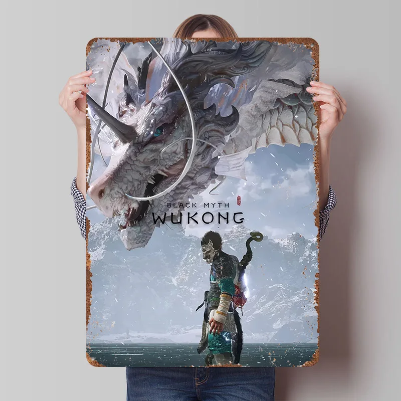 Black Myth Wukong Tin Poster Customized Wall Art Retro Vintage Metal Signs for Fans Room Bar Accessories Bedroom Decoration Home