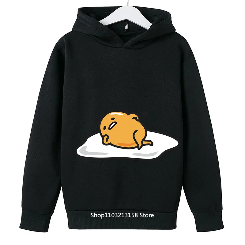 

2024Gudetama Kids Teen Cartoon Casual Spring and Autumn Student girls Boys Outdoor cool crewneck hoodie jumper ages 4-14