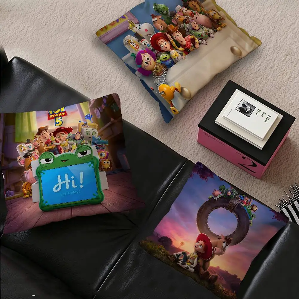 T-Toy S-Story 5 Movie Office Cushion Pillowcase Car Cushion Cover45X45CM Lumbar Pillowcase Sofa Pillowcover