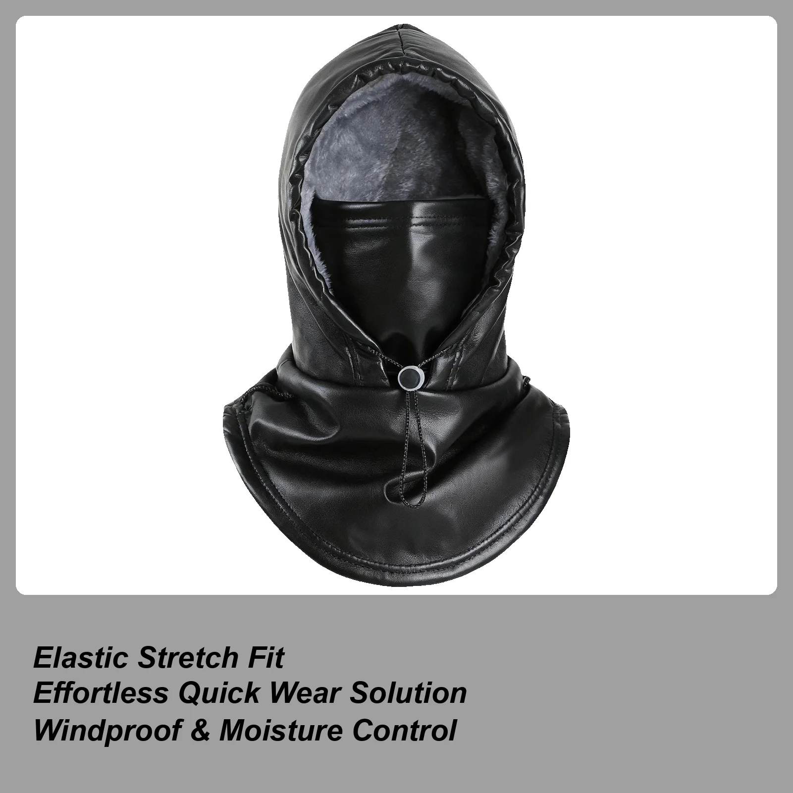 

Winter Face Cover Windproof PU Thickened Hat Men Motorcycle Warm Head Cover For Outdoor Motorcycle Riding Hiking Running Fishing