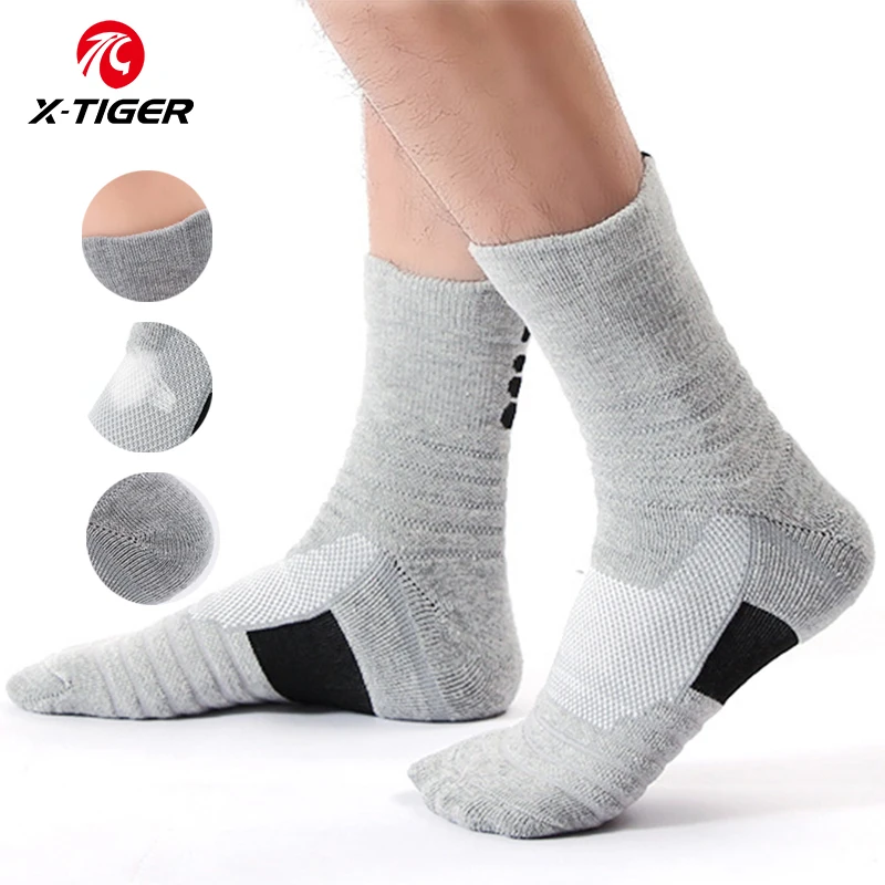 

X-TIGER 3 Pairs/Lot Compression Stockings Breathable Outdoor Sports Socks Moisture Wicking Basketball Football Tube Socks