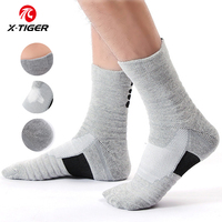 X-TIGER 3 Pairs/Lot Compression Stockings Breathable Outdoor Sports Socks Moisture Wicking Basketball Football Tube Socks