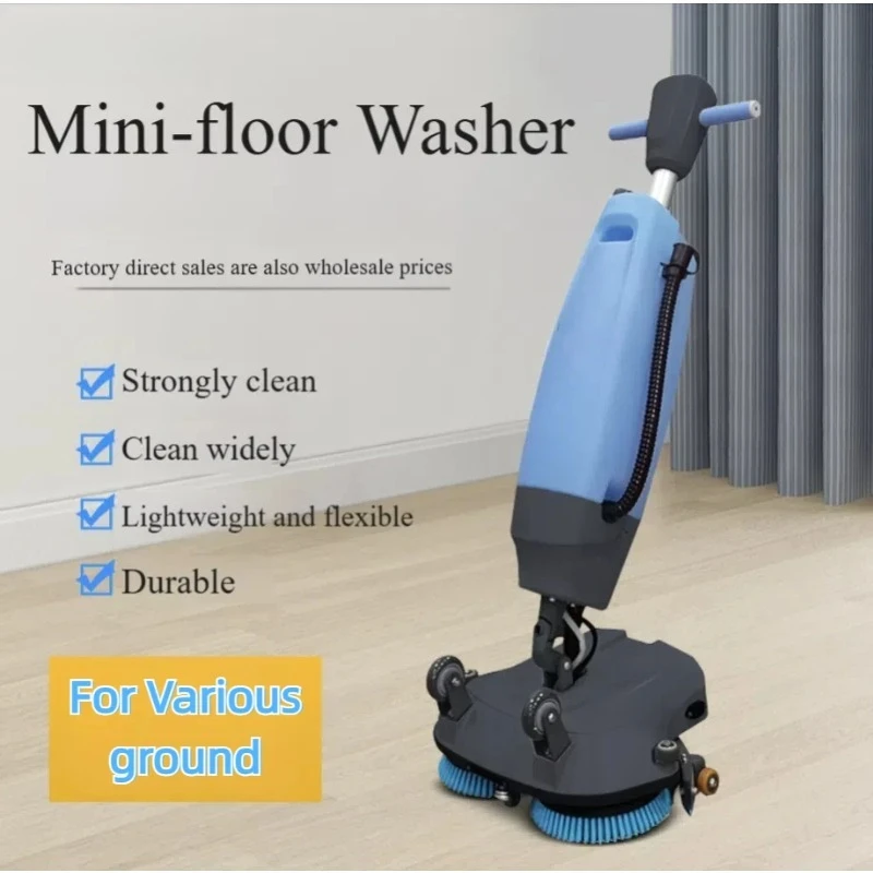 Small Micro Electric Auto Floor Scrubber Mop Cleaning Machine Plastic Tile Epoxy Floor Battery Operated