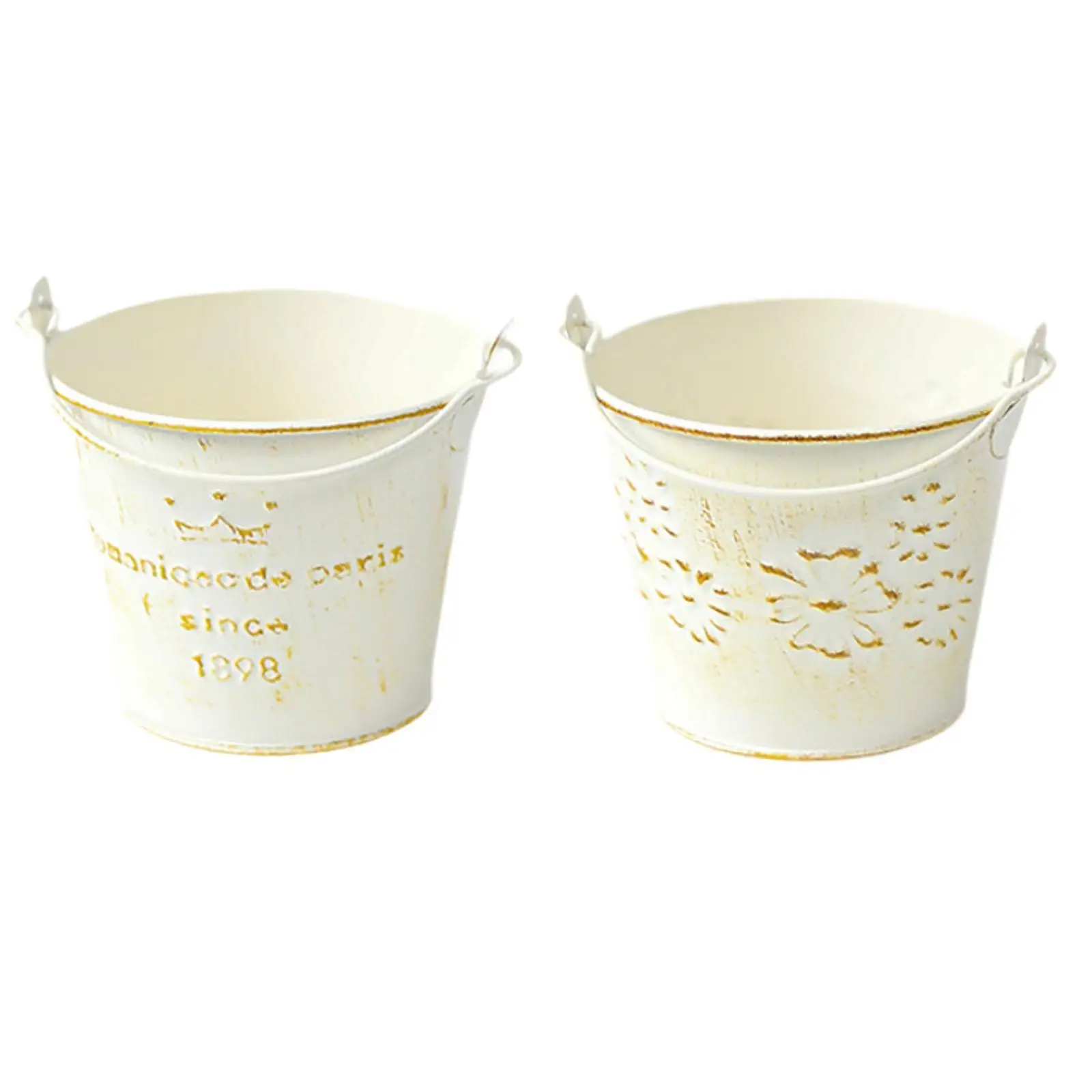 Metal Hanging Flower Pot 3.9x3.1inch Round Home Decoration Multifunctional Rustic Plant Pot for Table Centerpiece
