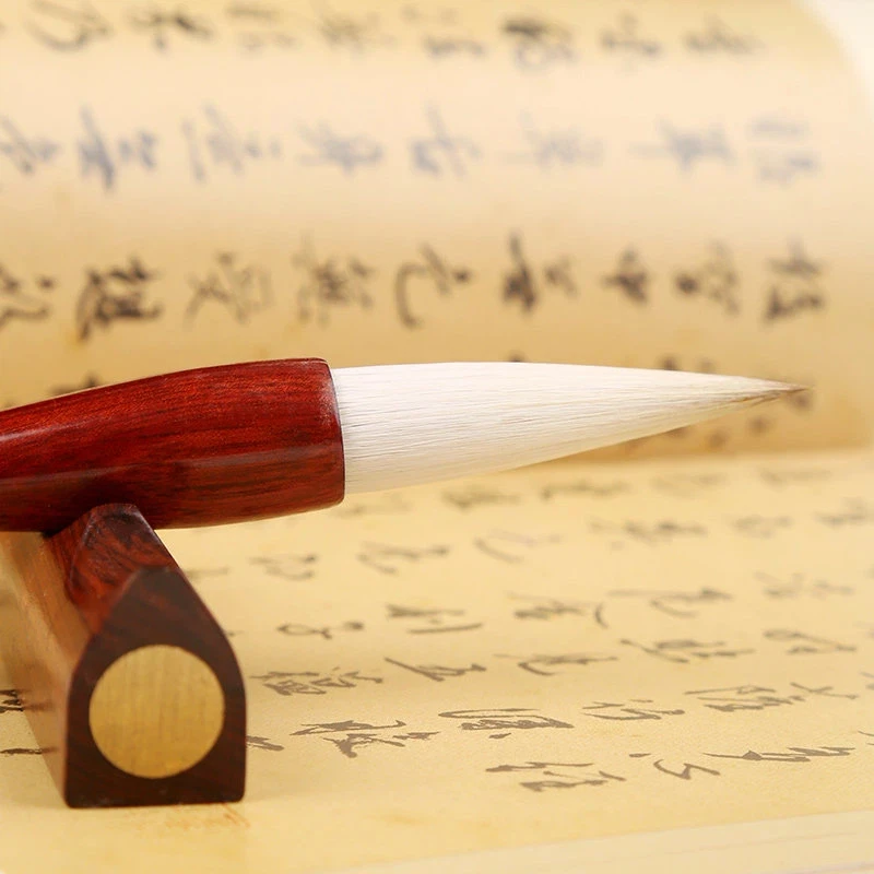 Mixed Hair Bucket Calligraphy Brush Purple Sandalwood Sour Branch Wood Handle Large Regular Script Brush Calligraphy Creation